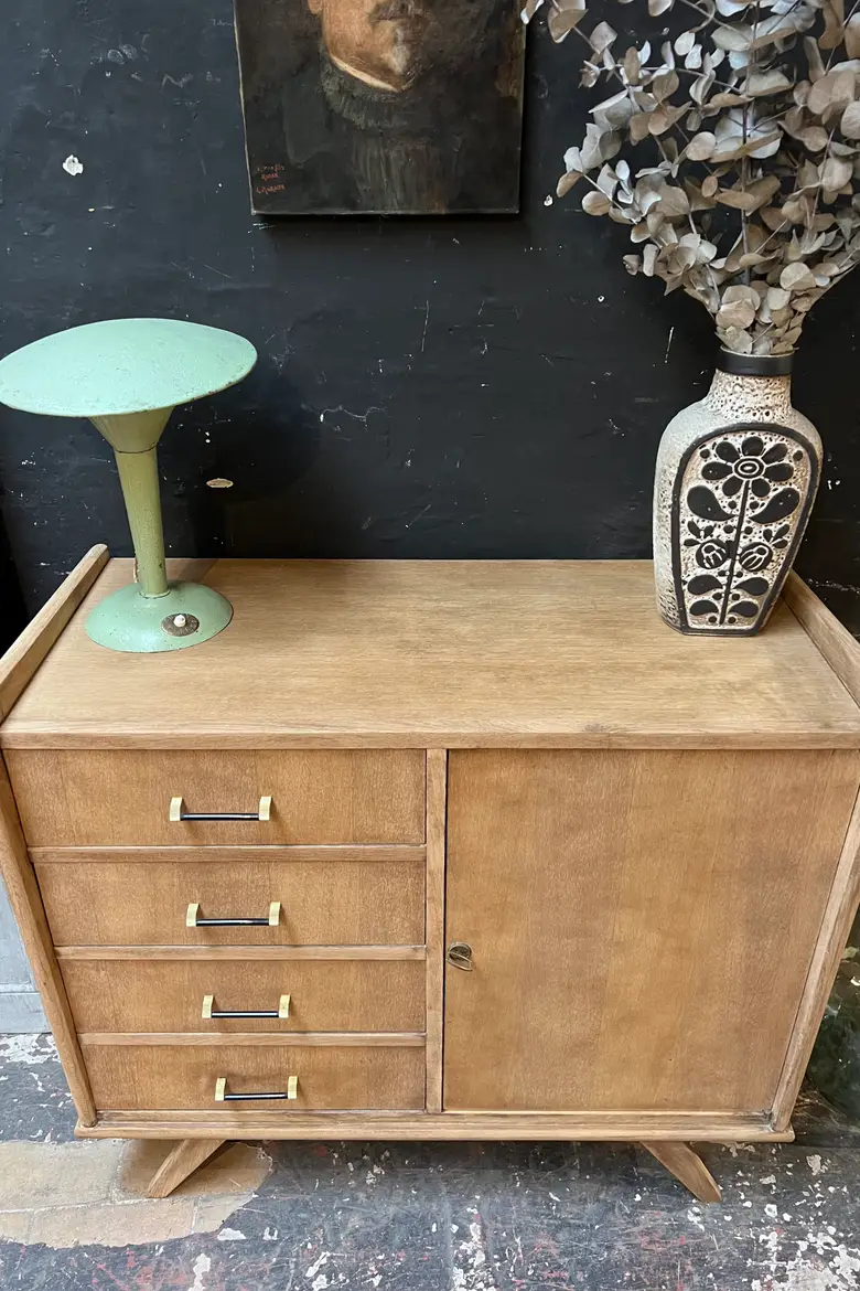 Commode vintage en chêne Années 50