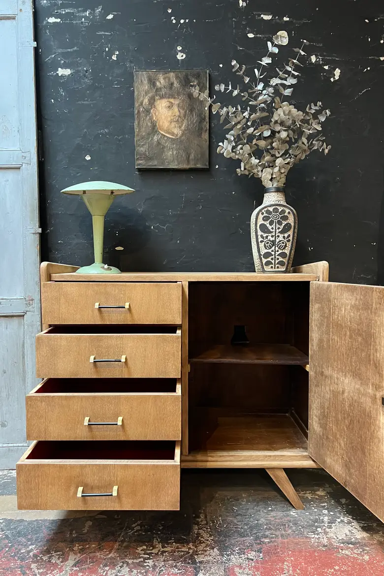 Commode vintage en chêne Années 50