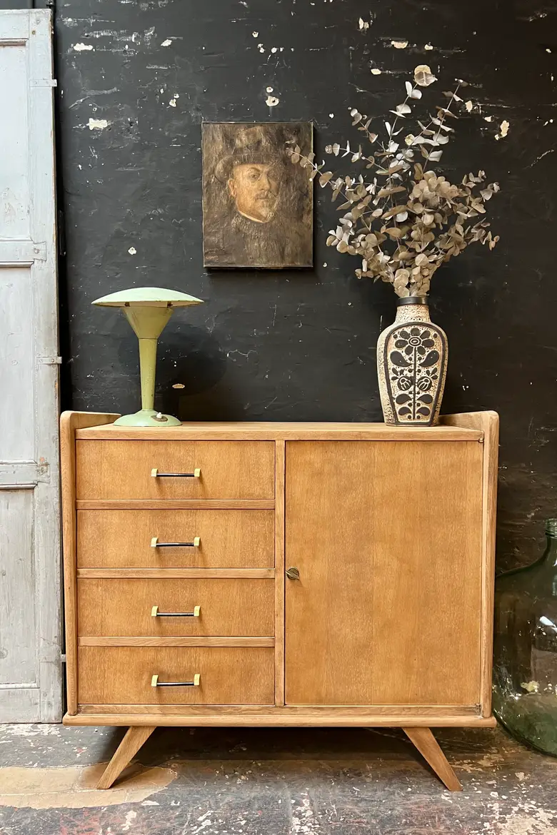 Commode vintage en chêne Années 50