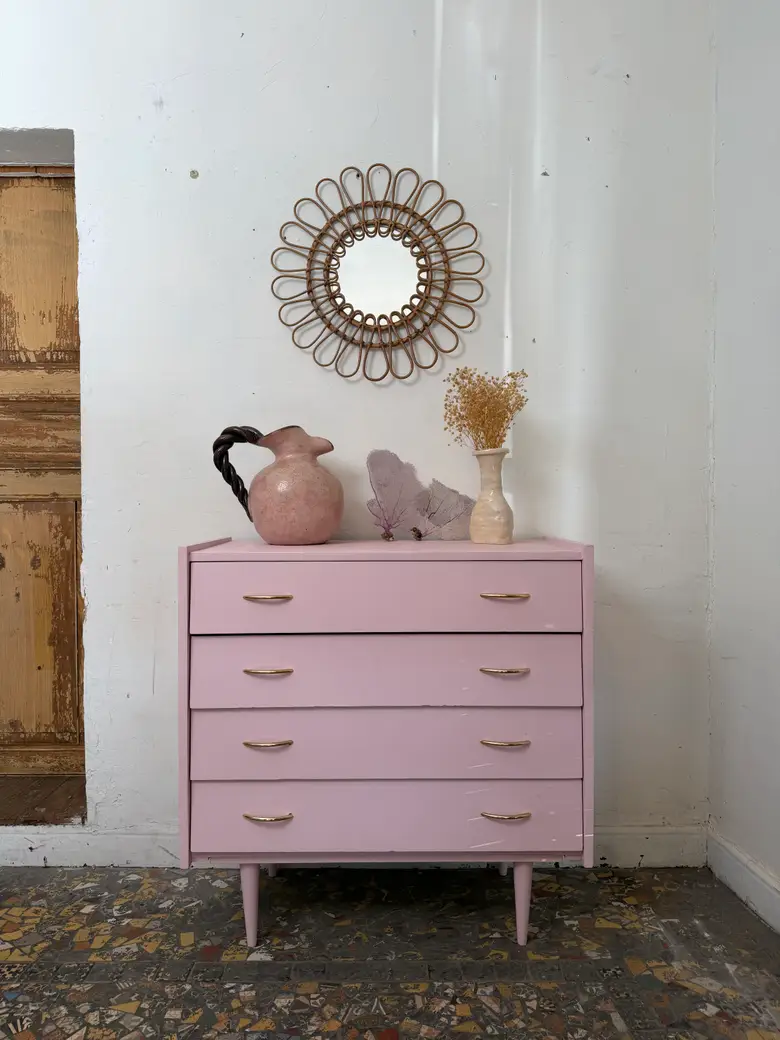 Commode vintage rose – Années 50/60