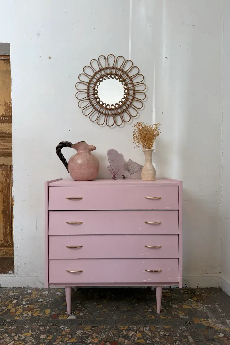 Commode vintage rose – Années 50/60
