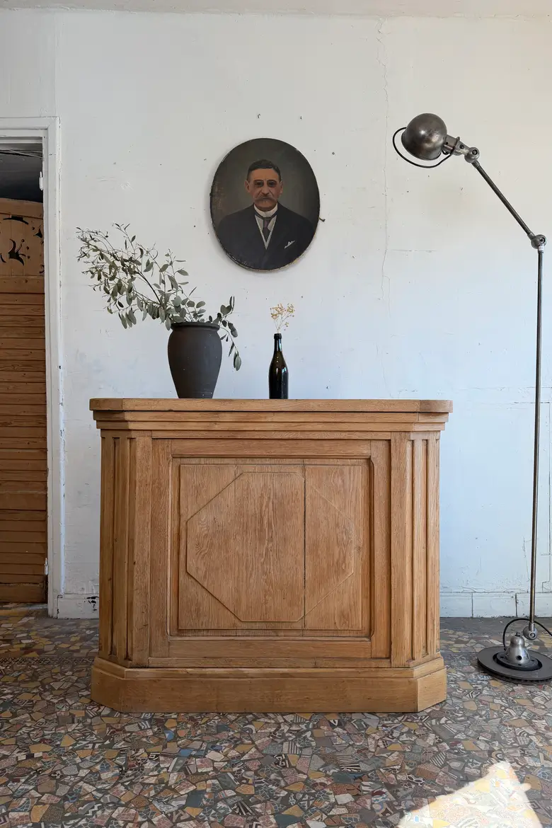 Comptoir art déco en chêne – XXe siècle