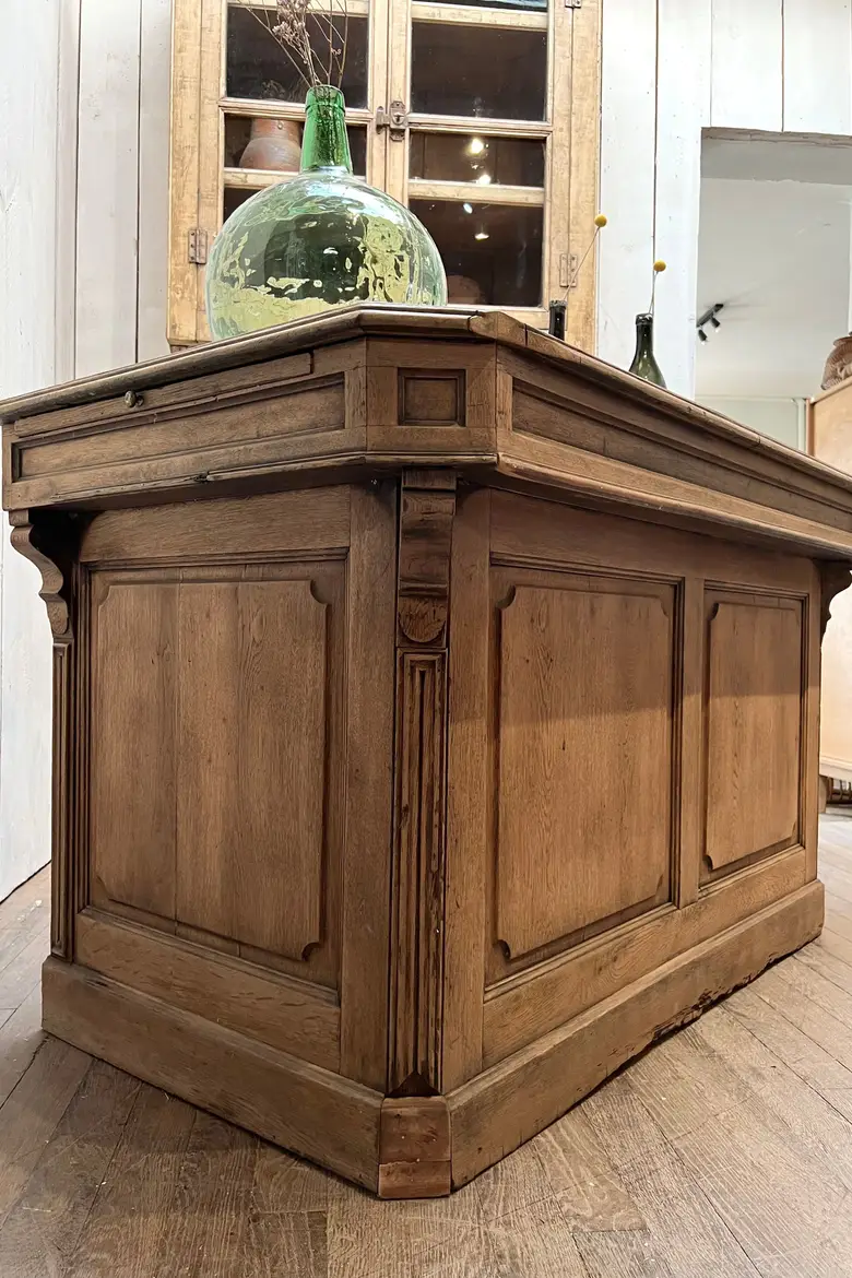 Comptoir / bureau en chêne Début XXème