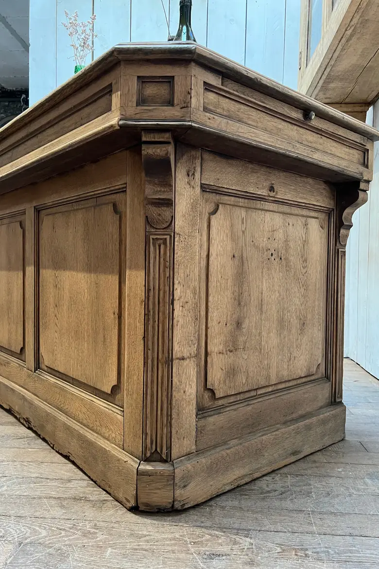 Comptoir / bureau en chêne Début XXème
