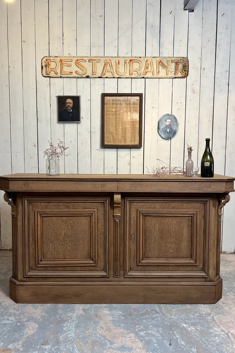 Comptoir en chêne fin XIXeme