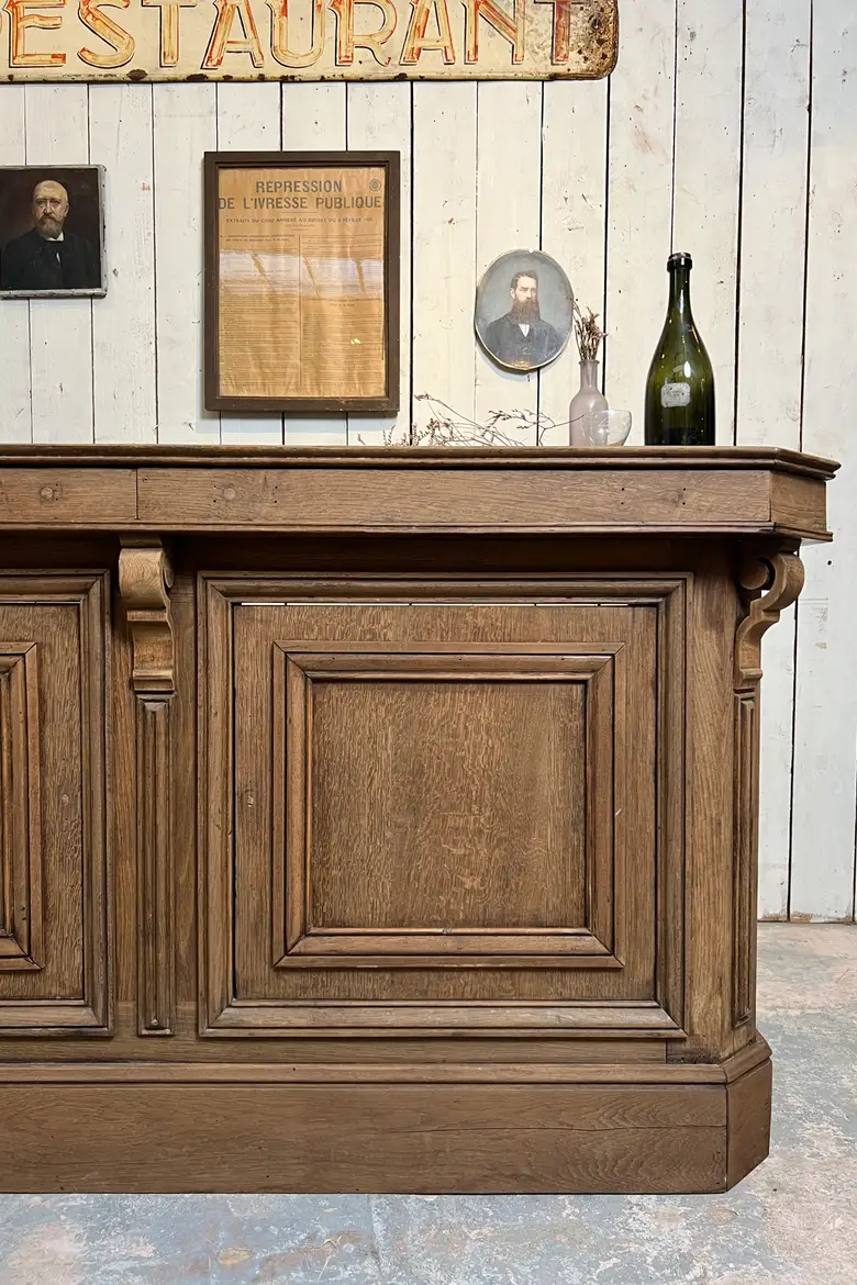 Comptoir en chêne fin XIXeme