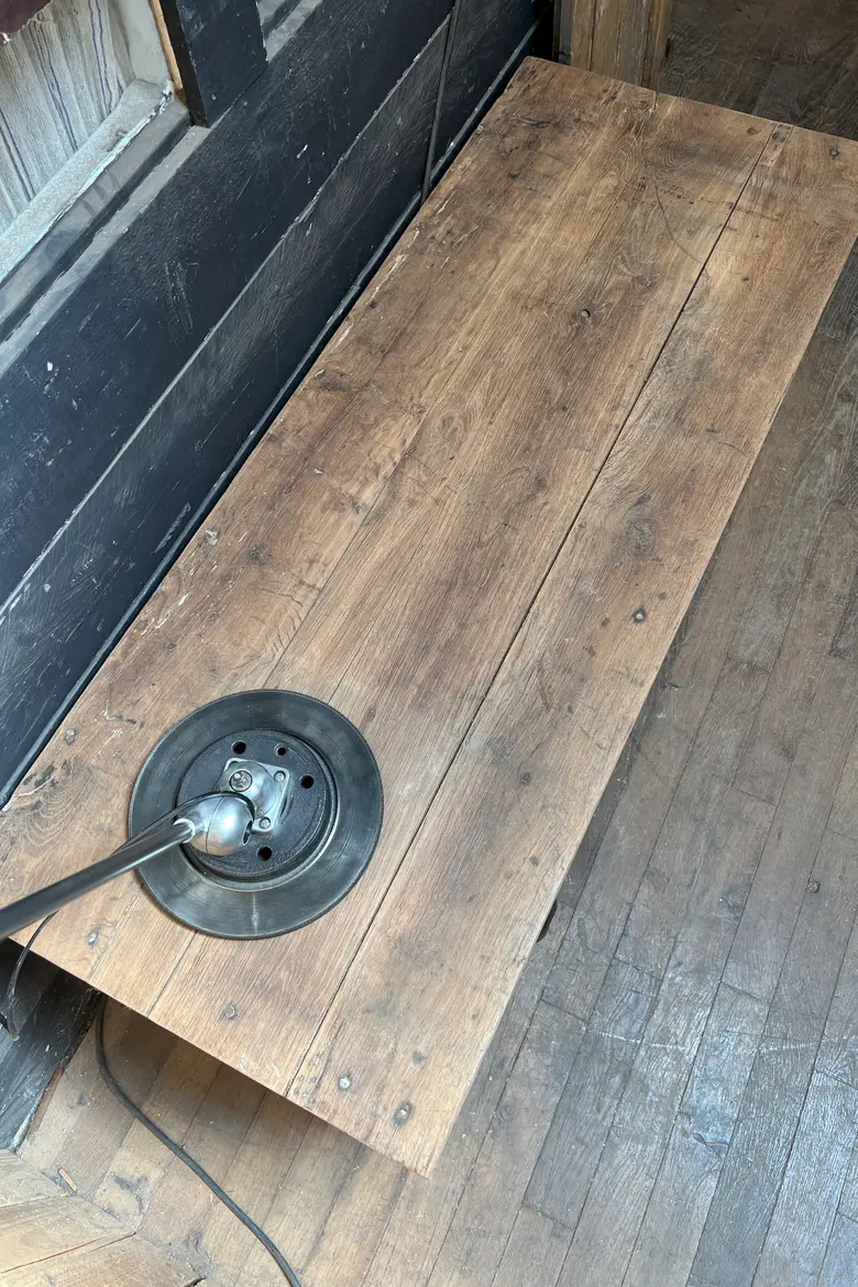 Console basse en chêne Début XXème