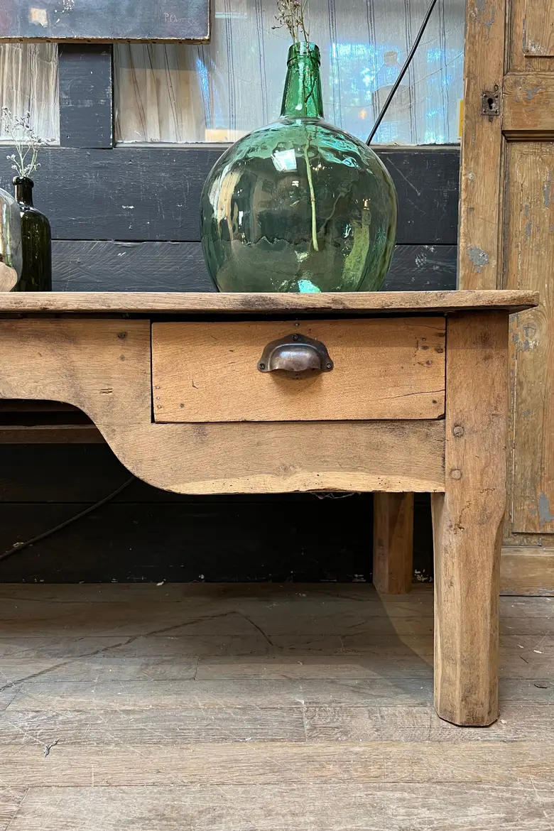 Console basse en chêne Début XXème