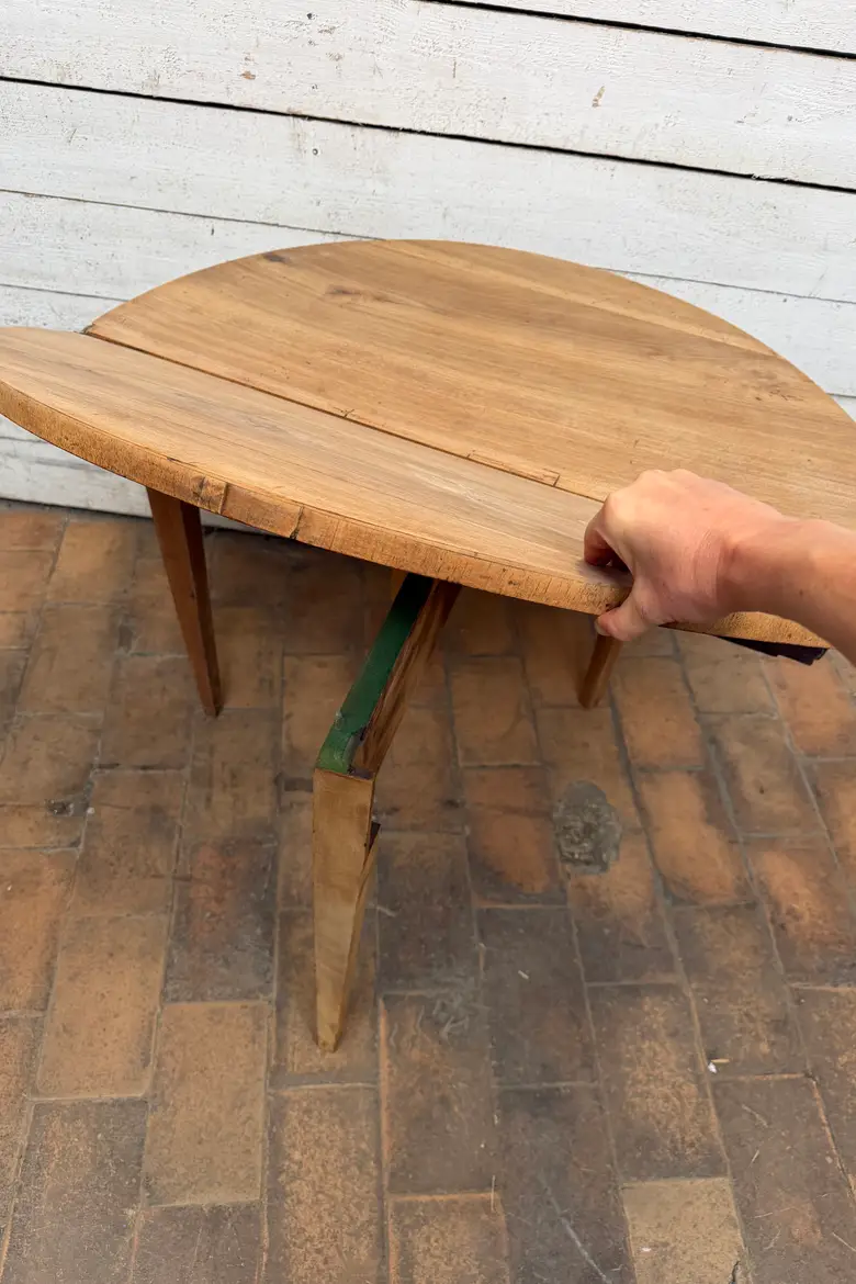 Console demi-lune en merisier