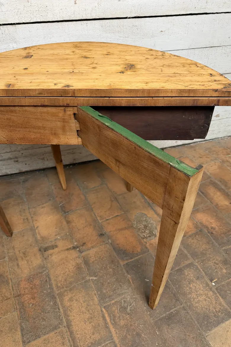 Console demi-lune en merisier