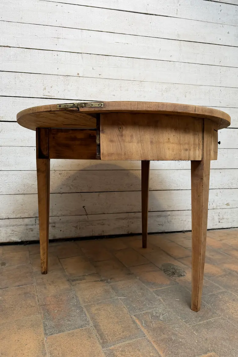 Console demi-lune en merisier