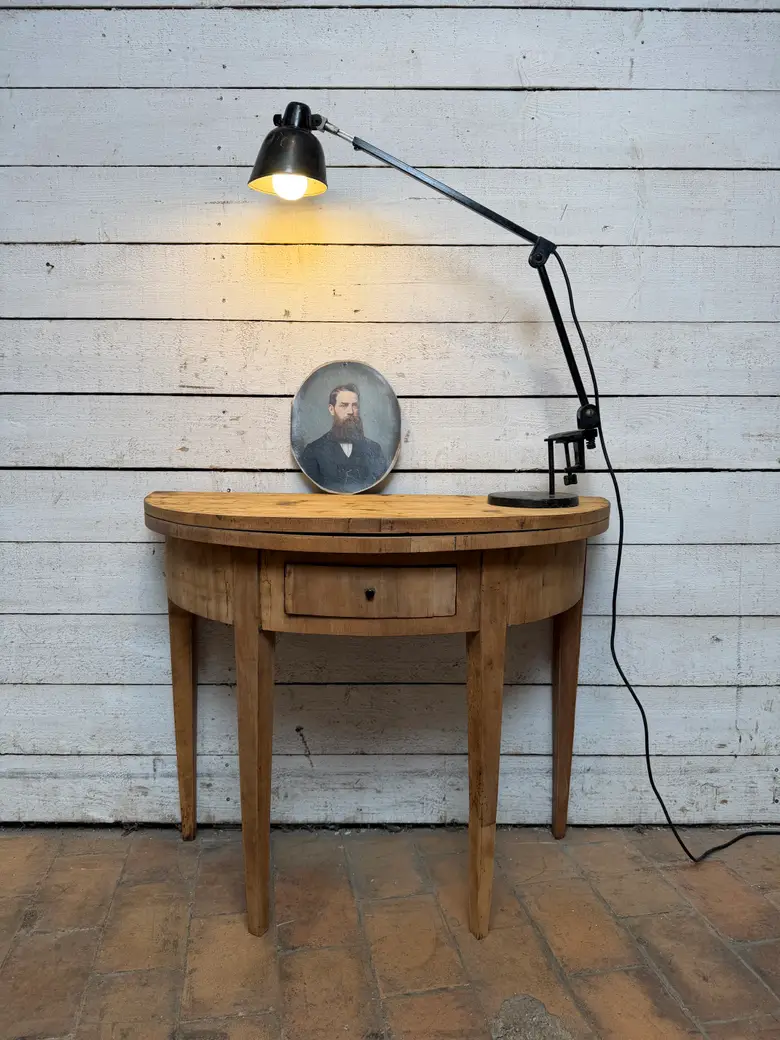 Console demi-lune en merisier