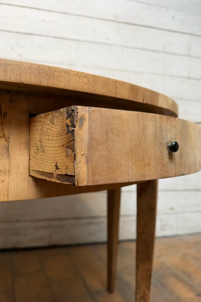 Console demi-lune en merisier