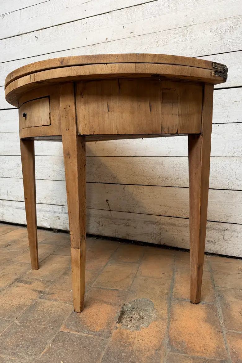 Console demi-lune en merisier
