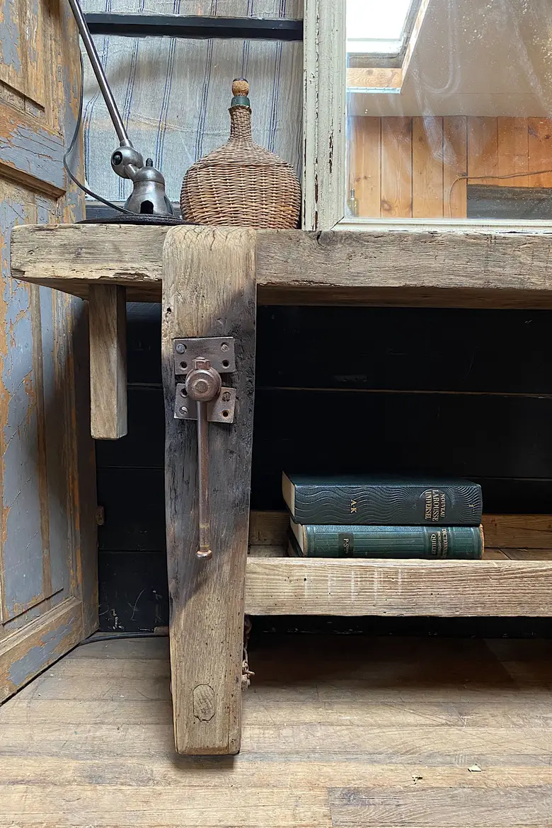 Console primitive en bois Début XXème
