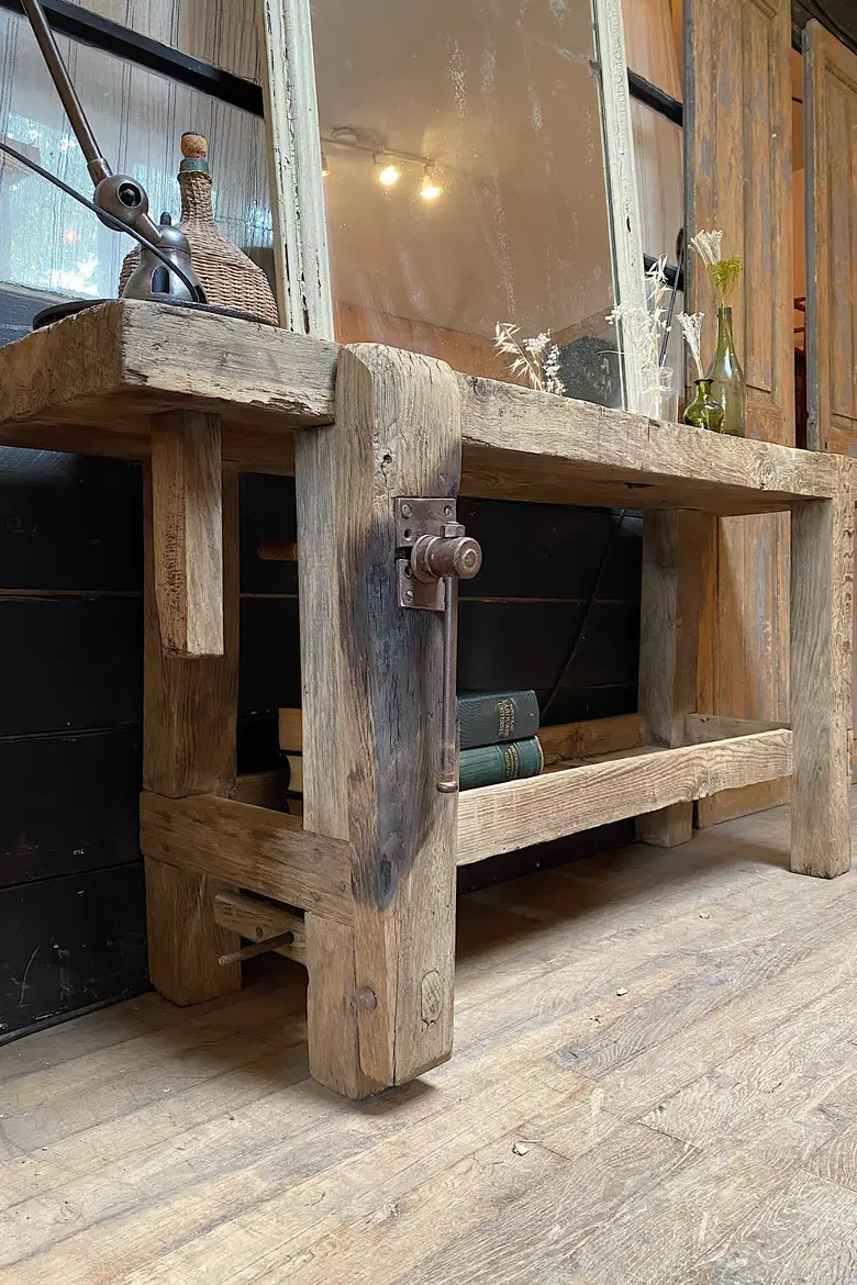 Console primitive en bois Début XXème