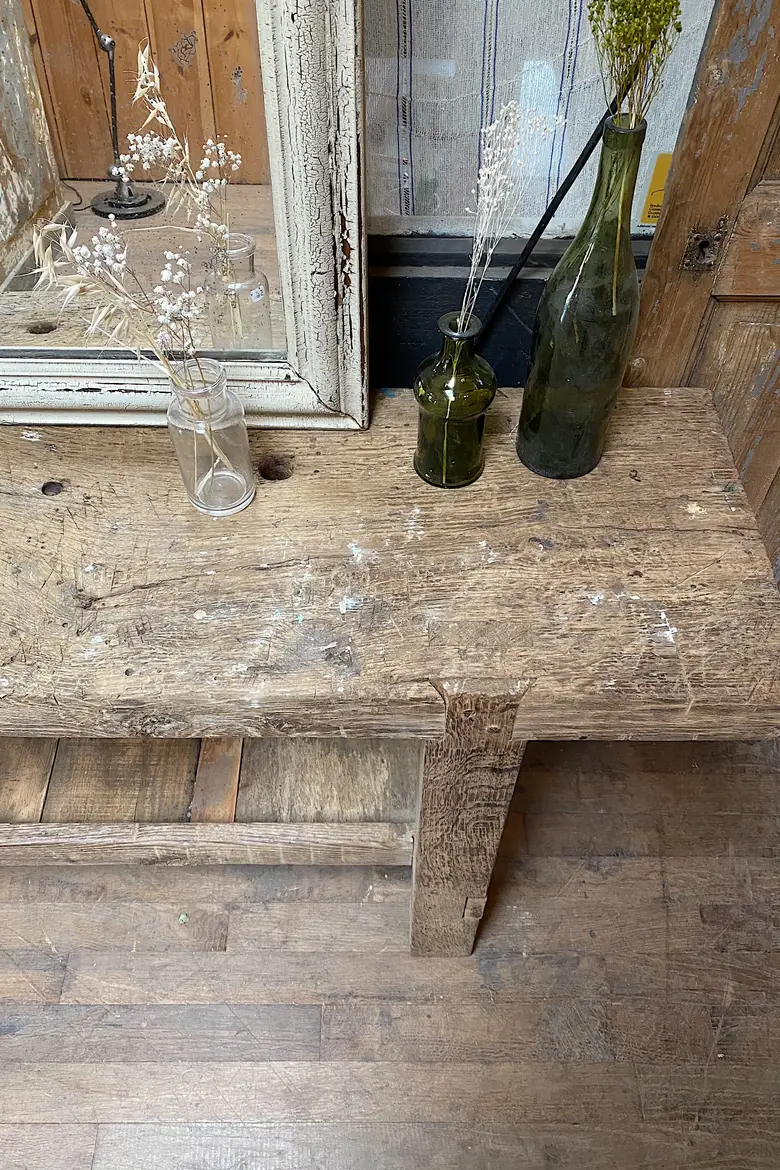 Console primitive en bois Début XXème