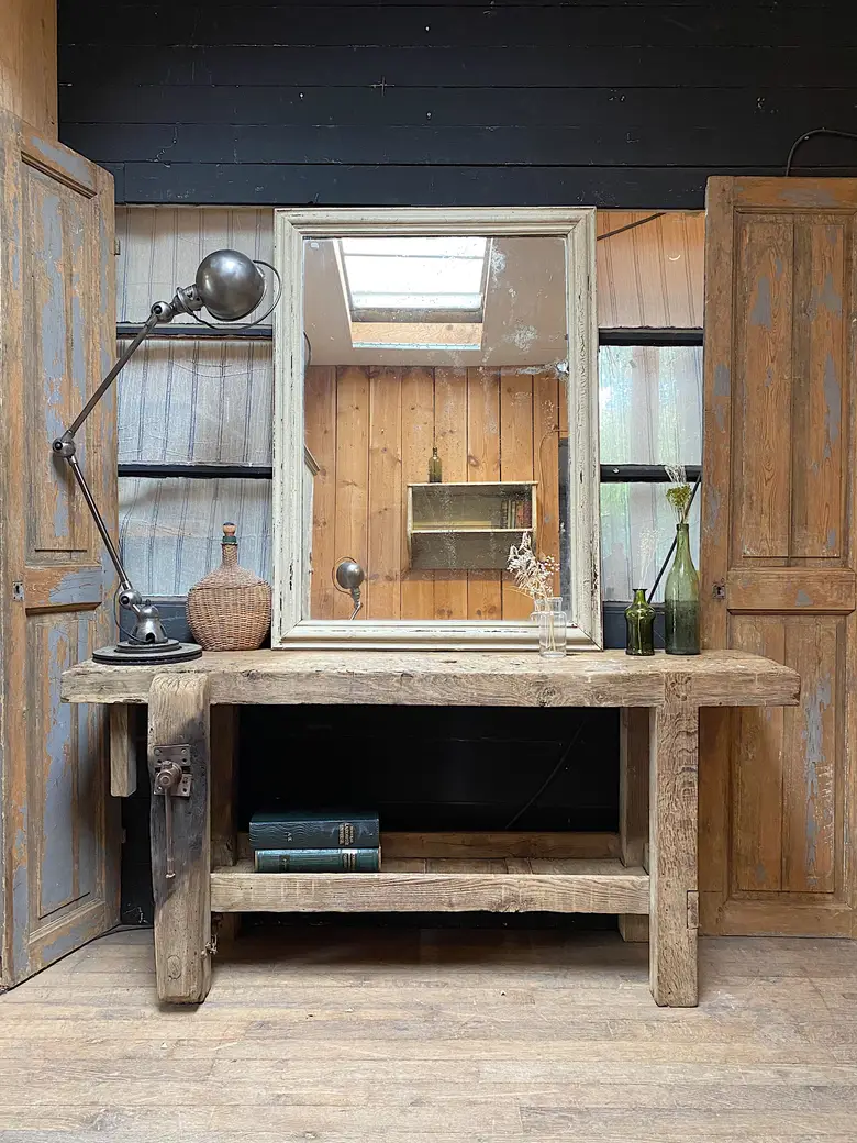 Console primitive en bois Début XXème