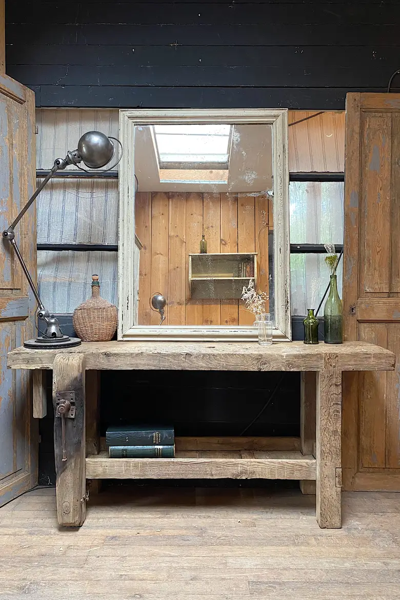 Console primitive en bois Début XXème