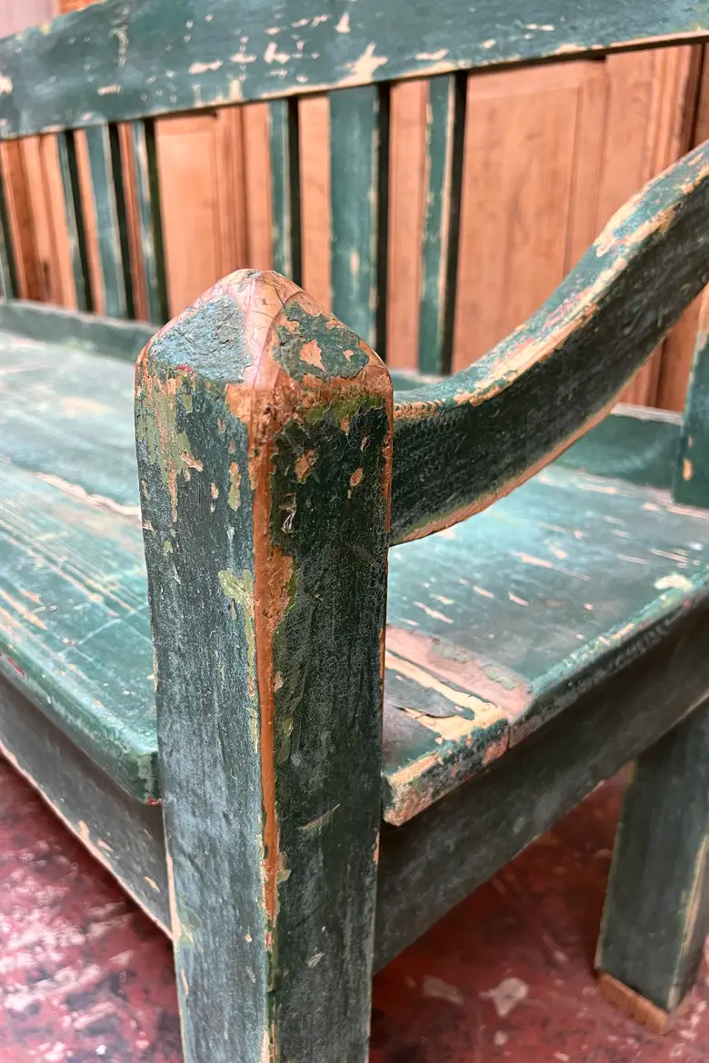 Ancien banc en bois patiné XXème