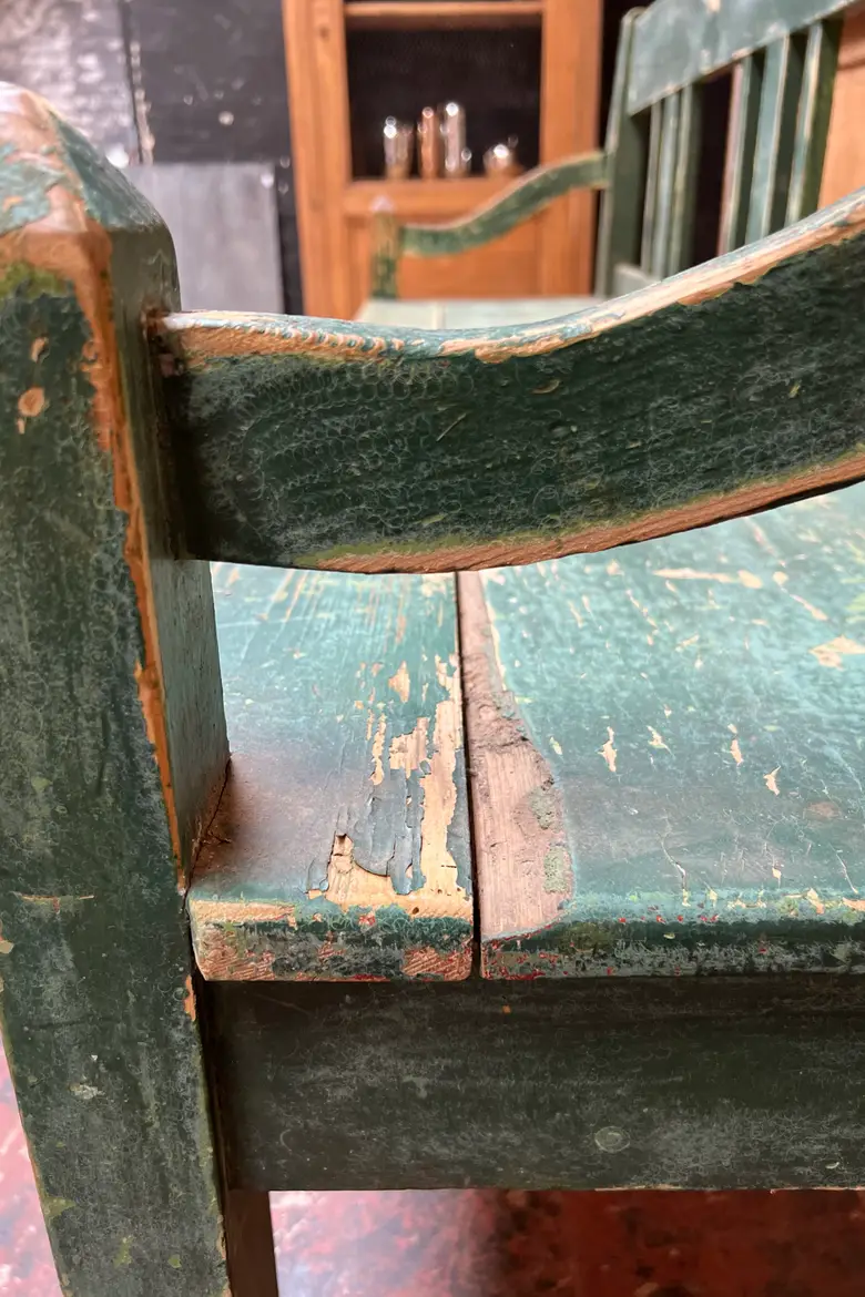 Ancien banc en bois patiné XXème