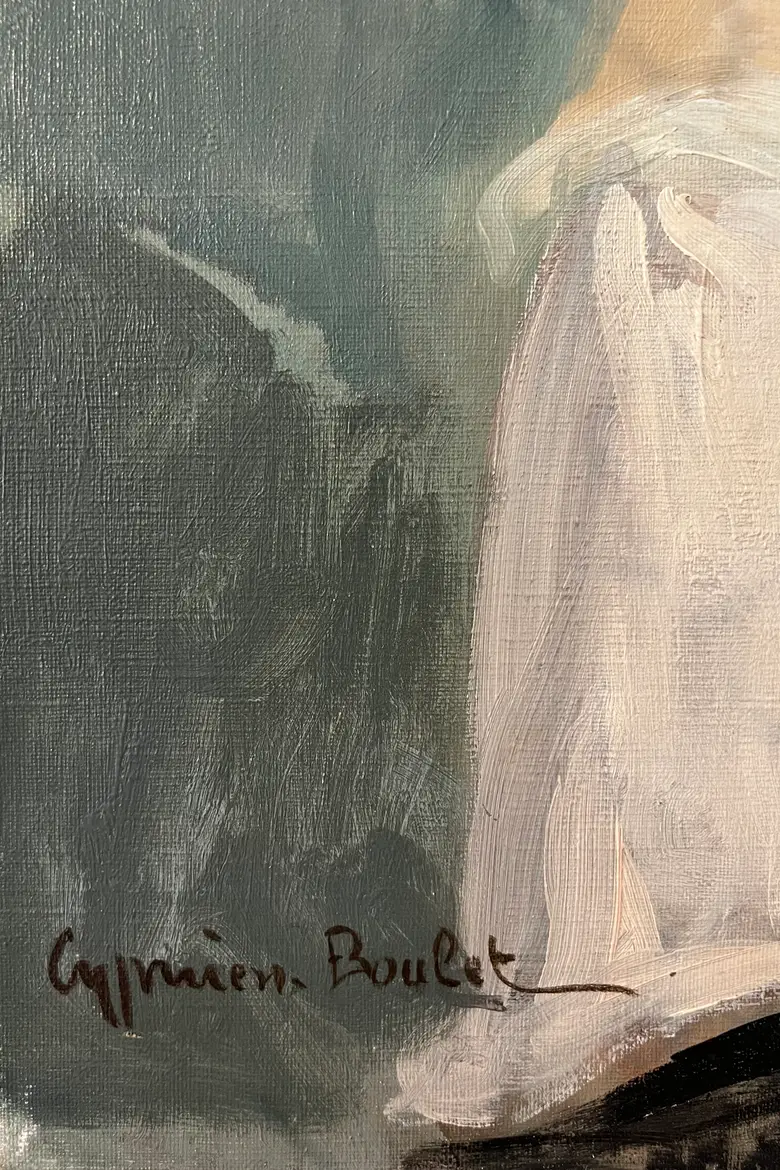 Ancien portrait de femme 1900 de Cyprien Boulet