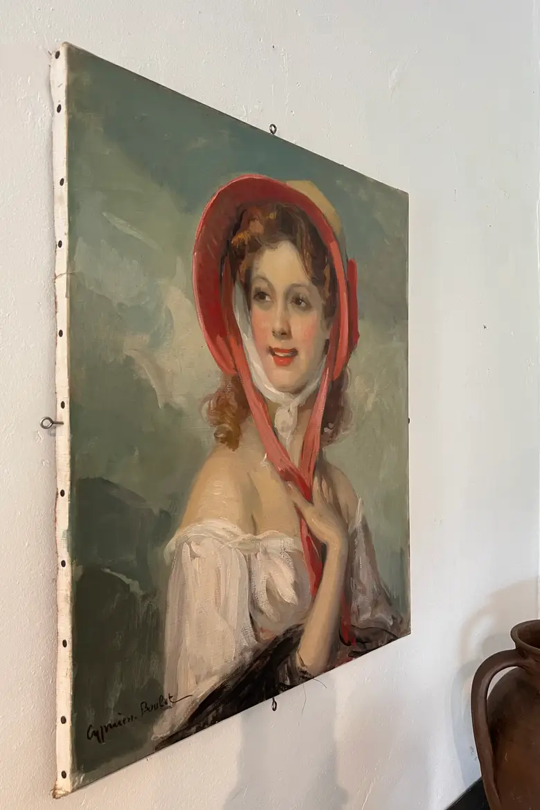 Ancien portrait de femme 1900 de Cyprien Boulet