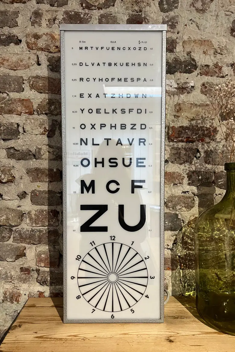 Échelle de Monoyer d’opticien Années 50