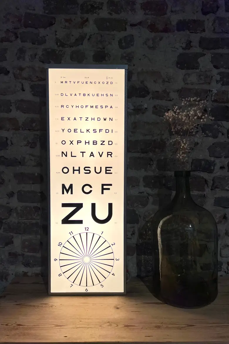 Échelle de Monoyer d’opticien Années 50