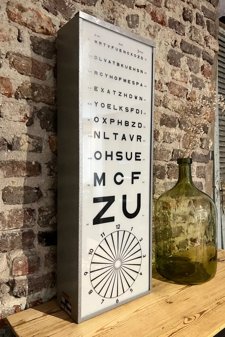 Échelle de Monoyer d’opticien Années 50