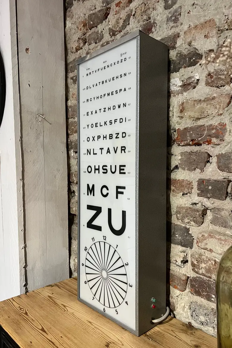 Échelle de Monoyer d’opticien Années 50