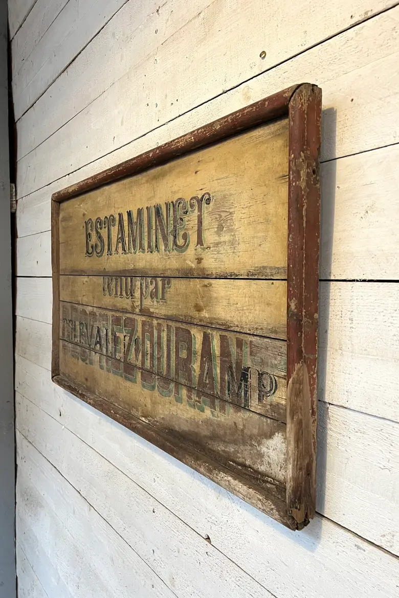 Enseigne de commerce en bois Début XXème