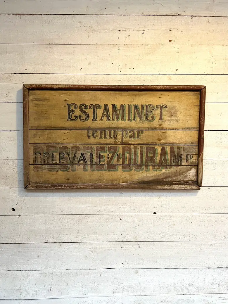 Enseigne de commerce en bois Début XXème