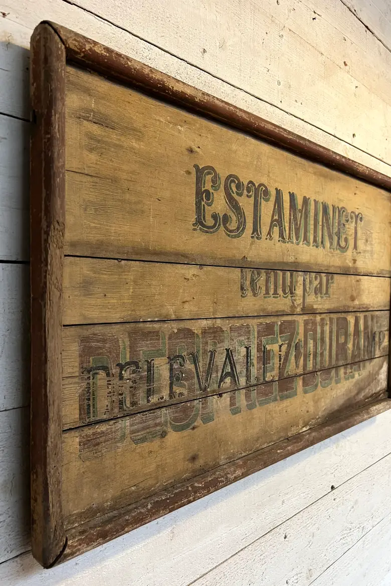 Enseigne de commerce en bois Début XXème