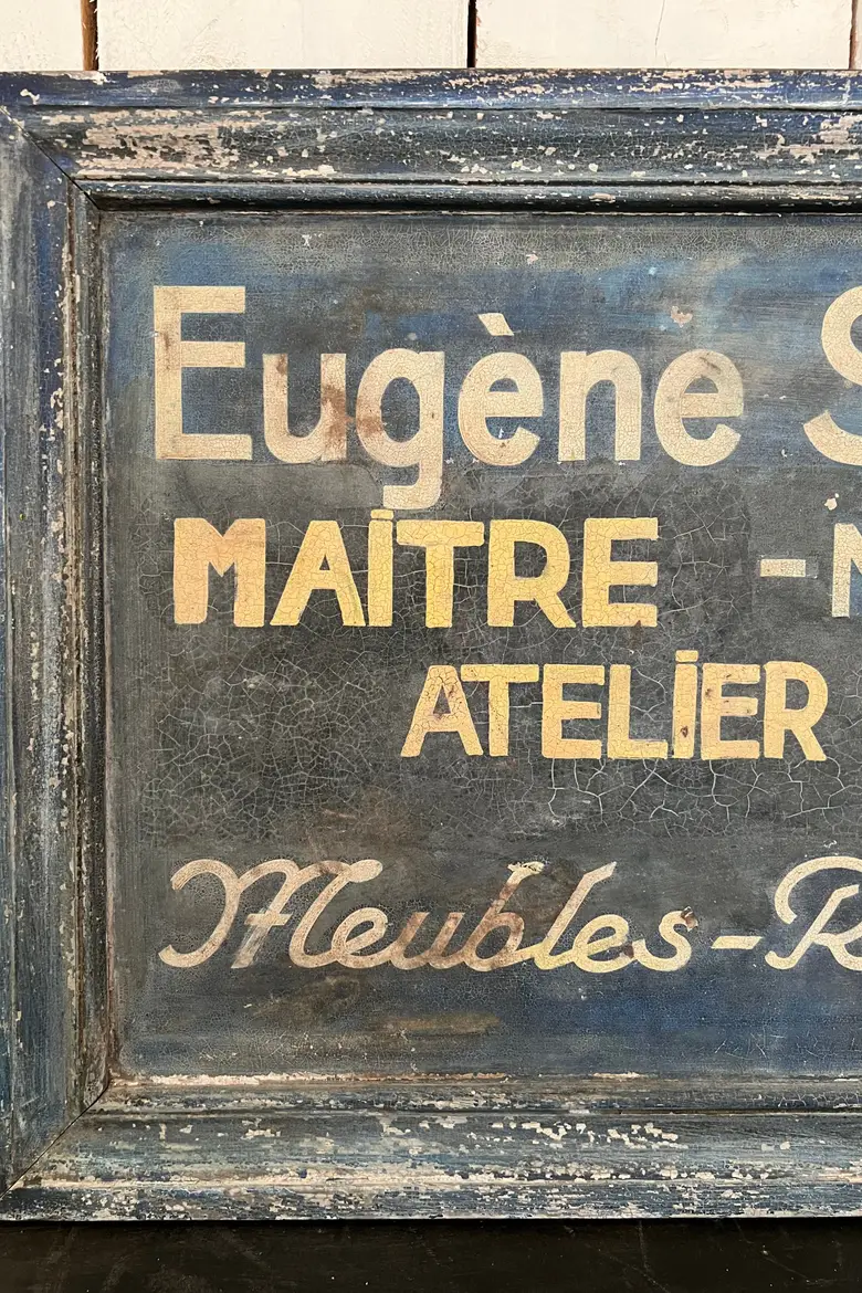 Enseigne de menuisier en bois 1920