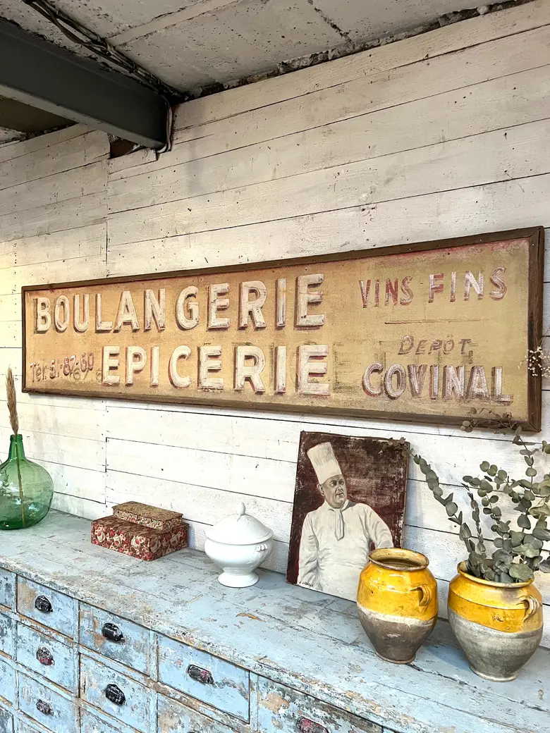 Enseigne en bois Boulangerie Epicerie Début XXème