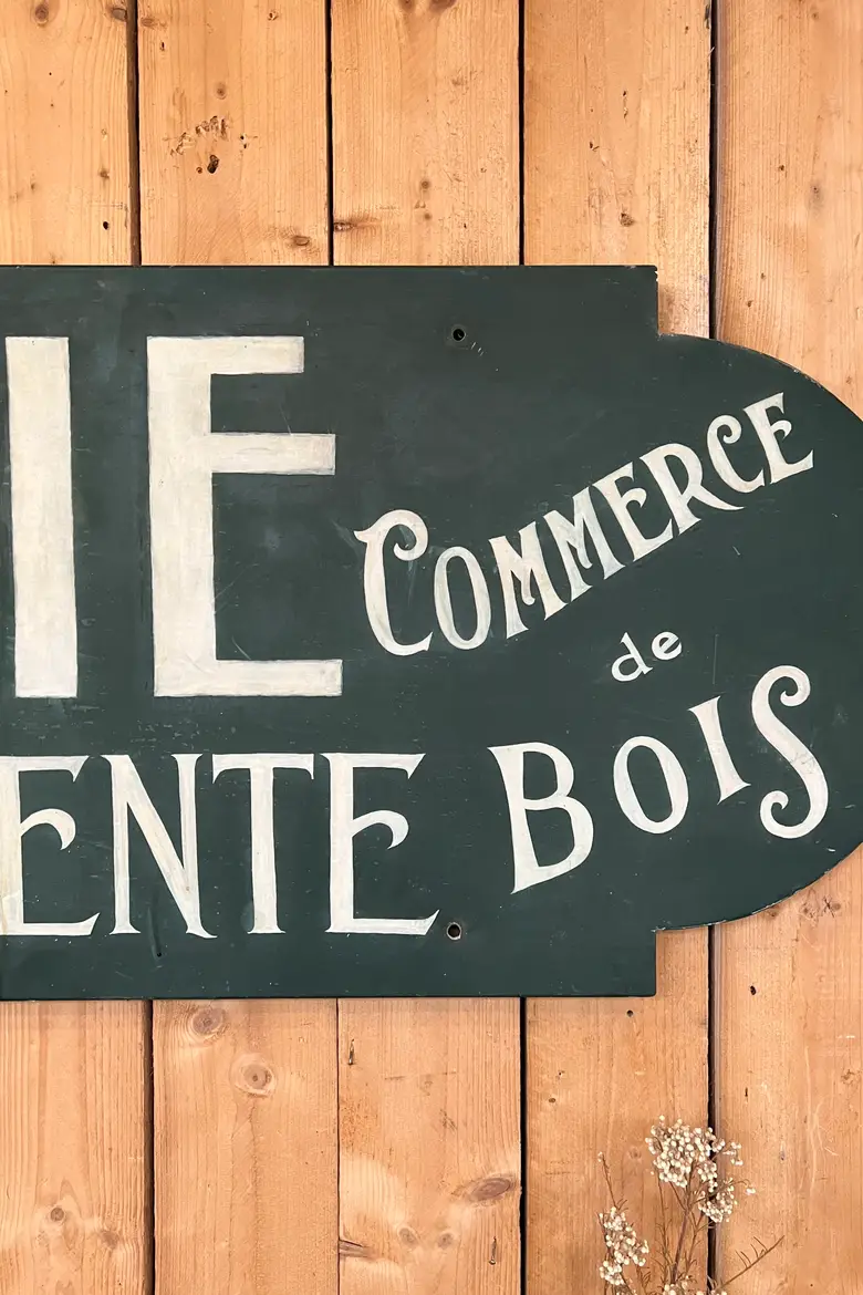 Enseigne vintage en métal Années 50