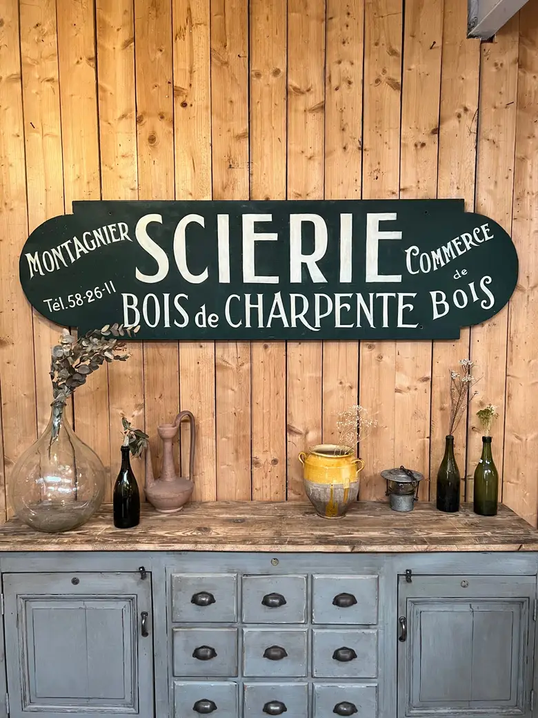 Enseigne vintage en métal Années 50
