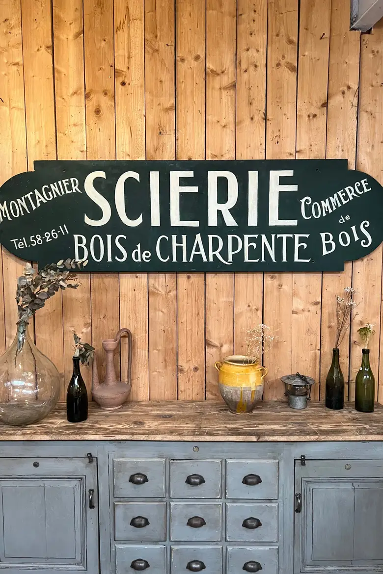 Enseigne vintage en métal Années 50