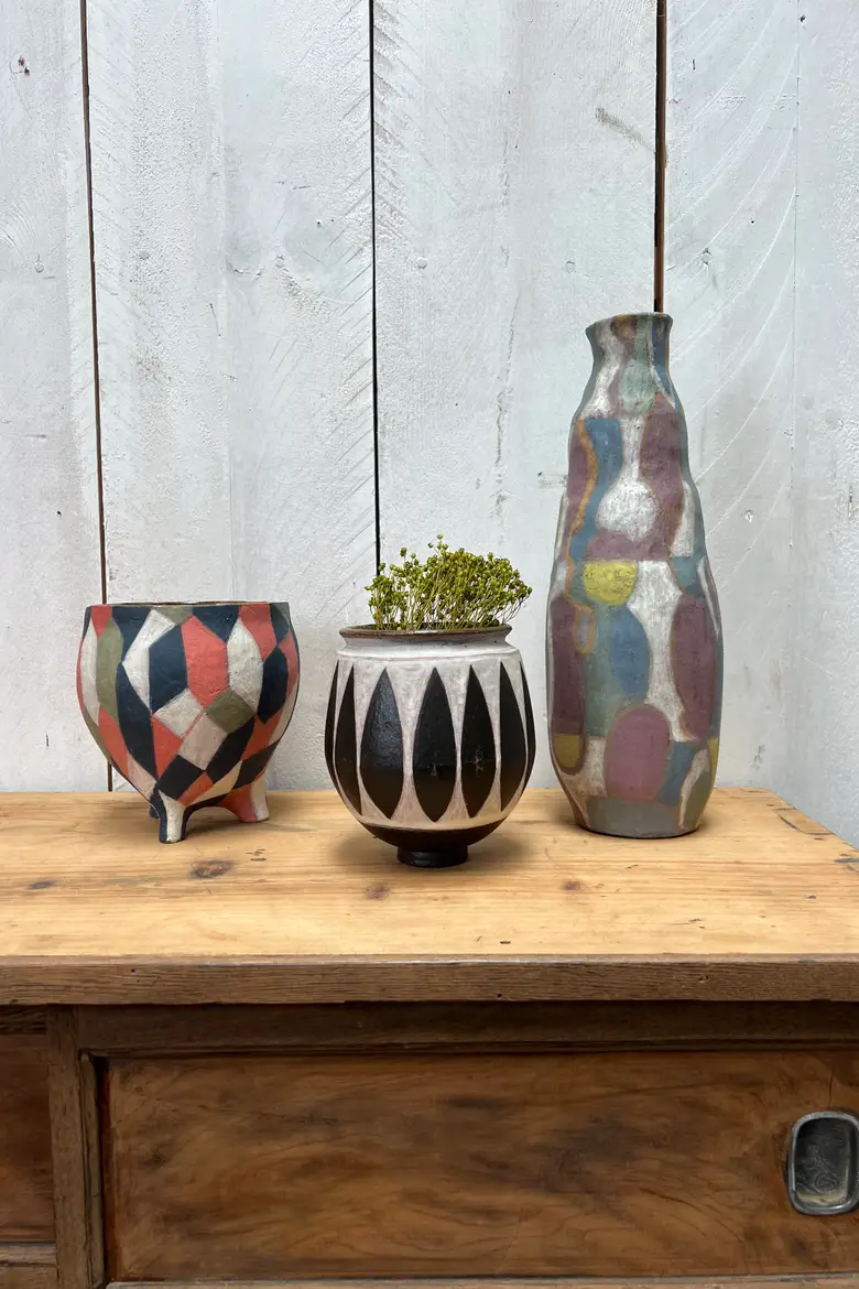 Ensemble de 3 vases scandinaves vintage