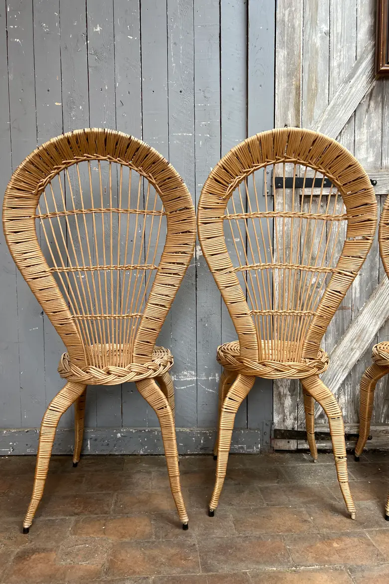Ensemble de 6 chaises en osier