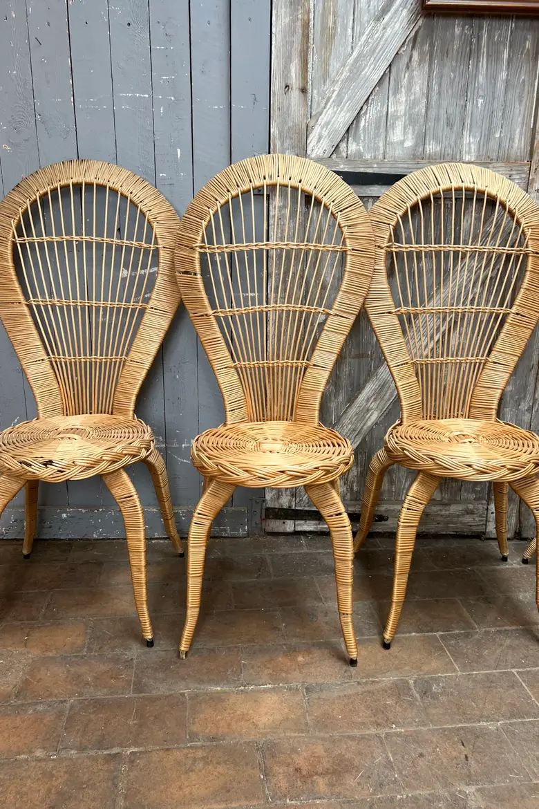 Ensemble de 6 chaises en osier