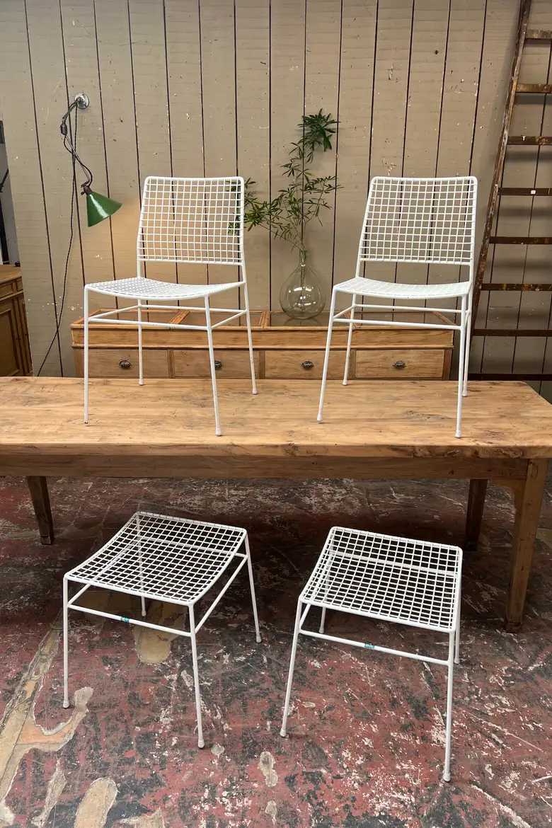 Ensemble de chaises et tabourets 1960