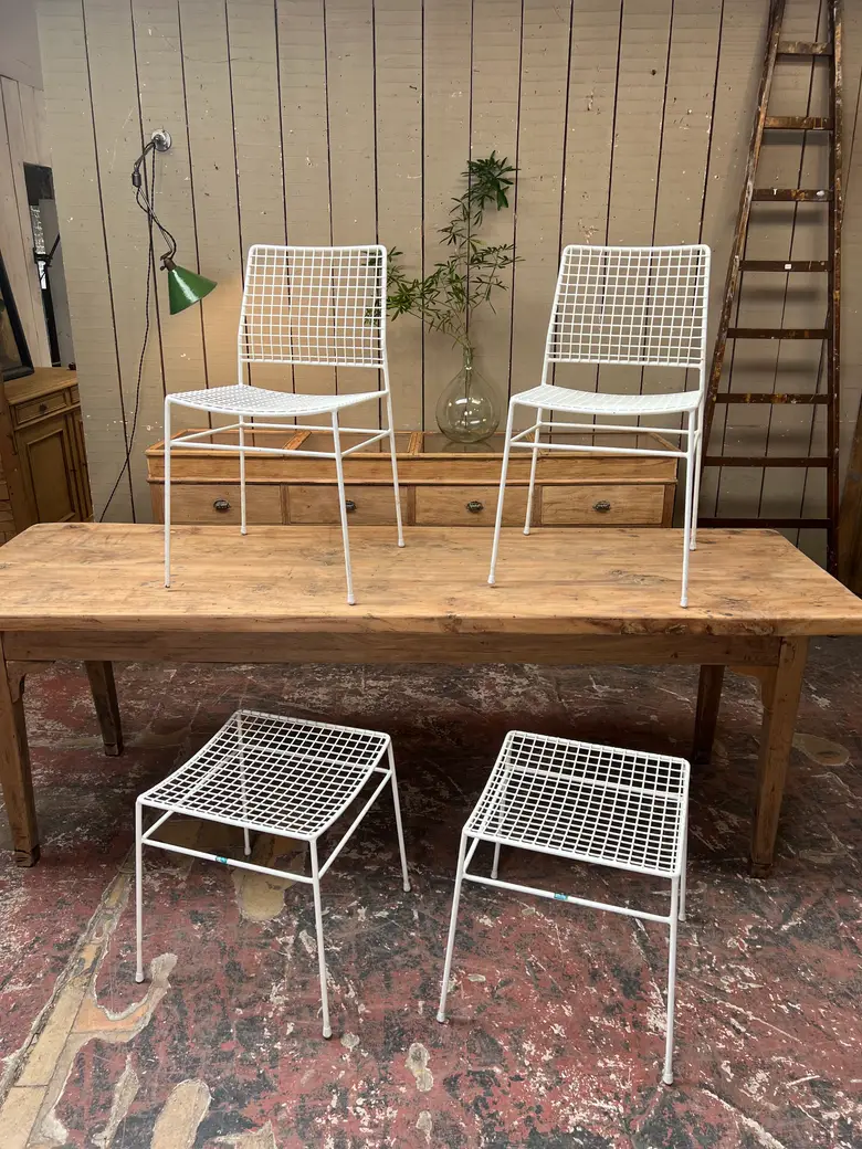 Ensemble de chaises et tabourets 1960