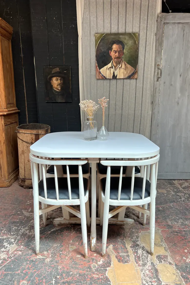 Ensemble table et 4 chaises vintage Thonet 1960
