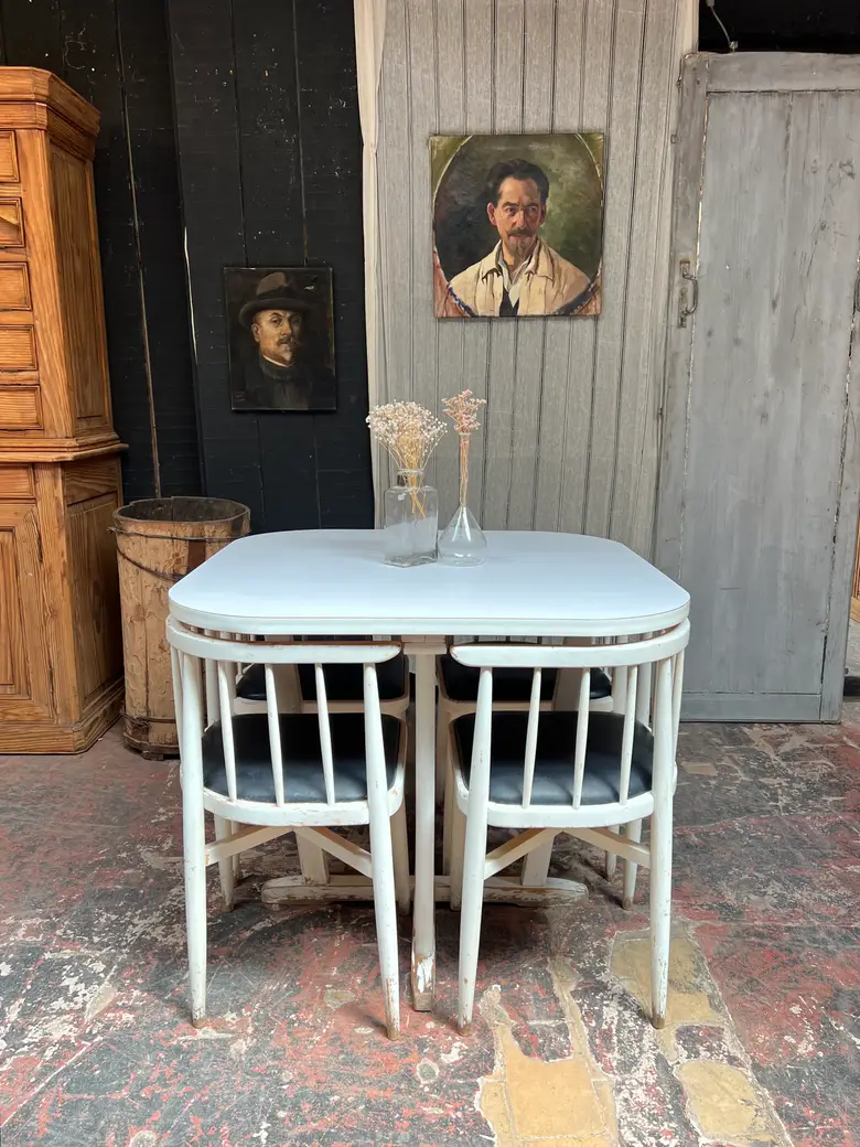 Ensemble table et 4 chaises vintage Thonet 1960