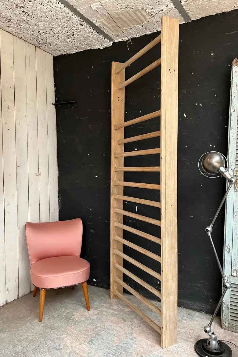 Espalier de gymnastique vintage en hêtre Années 50