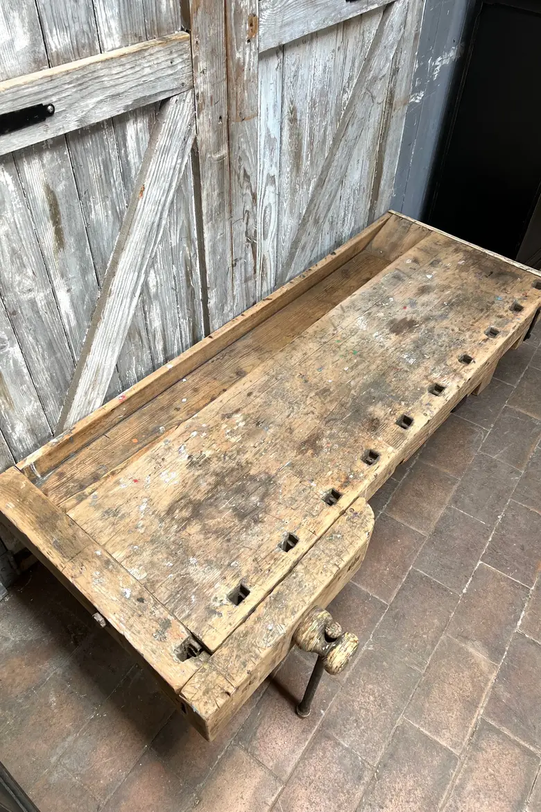 Établi bas en bois Début XXème