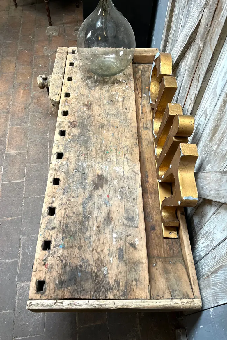 Établi bas en bois Début XXème