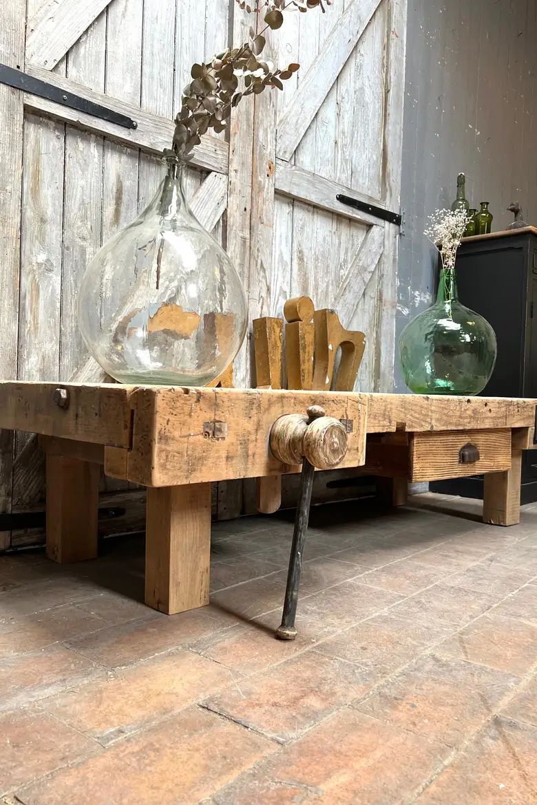 Établi bas en bois Début XXème